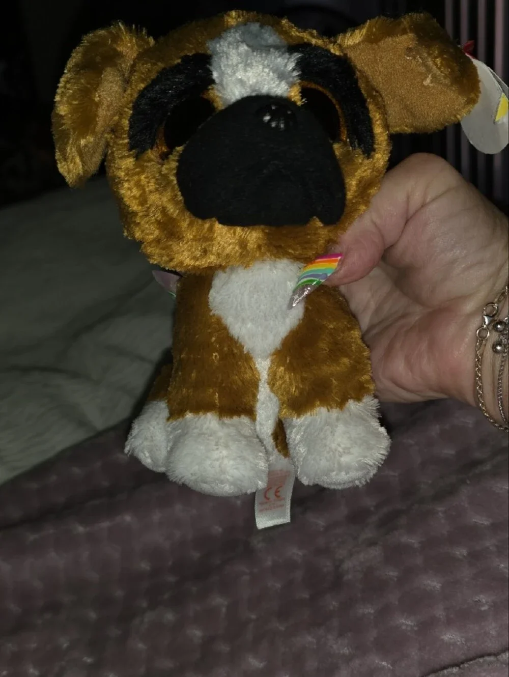 TY Retired Brutus Boxer Brown and White Boxer Plush Pup